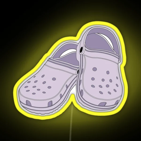 Crocs Clog Lavender Shoe RGB Neon Sign