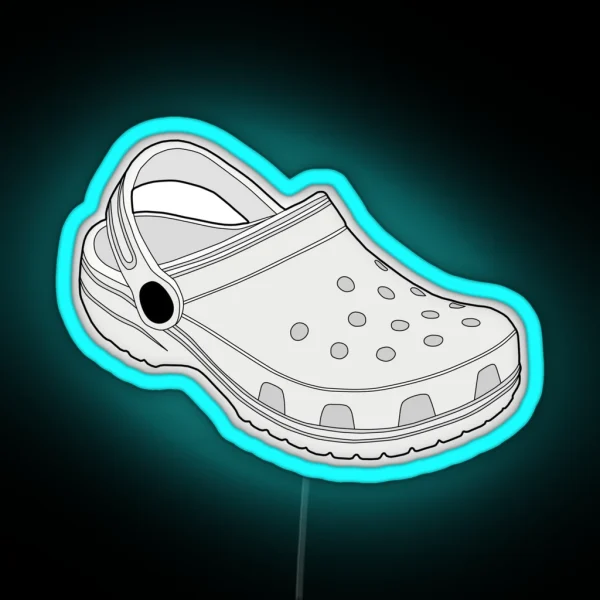 Crocs Clog Shoe White RGB Neon Sign