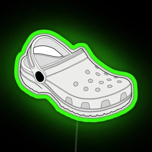 Crocs Clog Shoe White RGB Neon Sign