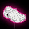 RGB LED Neon Sign with Bright White Glowing Clog Design