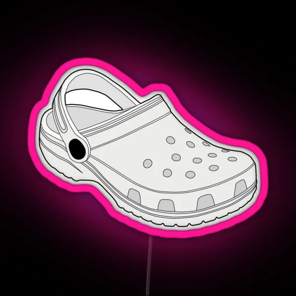 Crocs Clog Shoe White RGB Neon Sign
