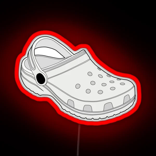 Crocs Clog Shoe White RGB Neon Sign