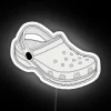 Vibrant White Neon-Lit Clog Shoe Featuring Colorful RGB Accents
