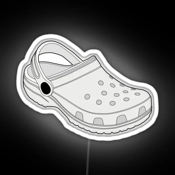 Crocs Clog Shoe White RGB Neon Sign