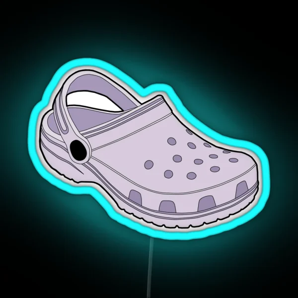 Crocs Lavender Clog Shoe RGB Neon Sign