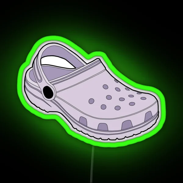 Crocs Lavender Clog Shoe RGB Neon Sign