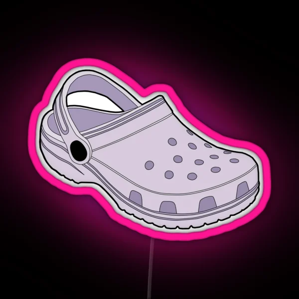 Crocs Lavender Clog Shoe RGB Neon Sign