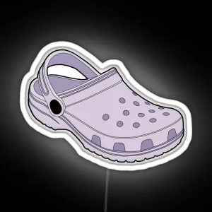 Crocs Lavender Clog Shoe RGB Neon Sign