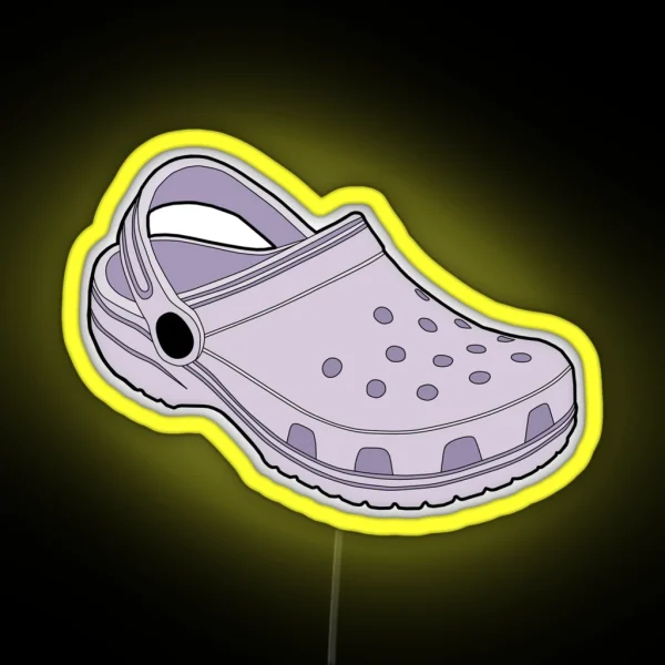 Crocs Lavender Clog Shoe RGB Neon Sign