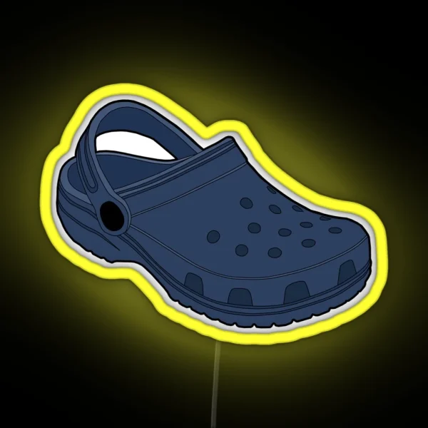 Crocs Navy Blue Clog Shoe RGB Neon Sign