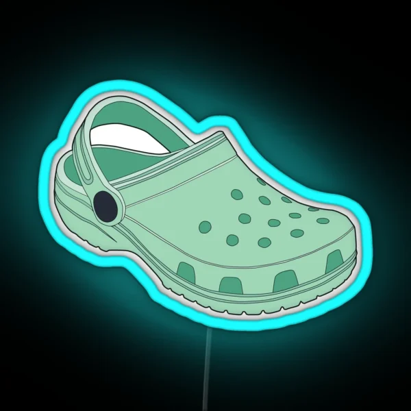 Crocs Shoe Cool Mint RGB Neon Sign
