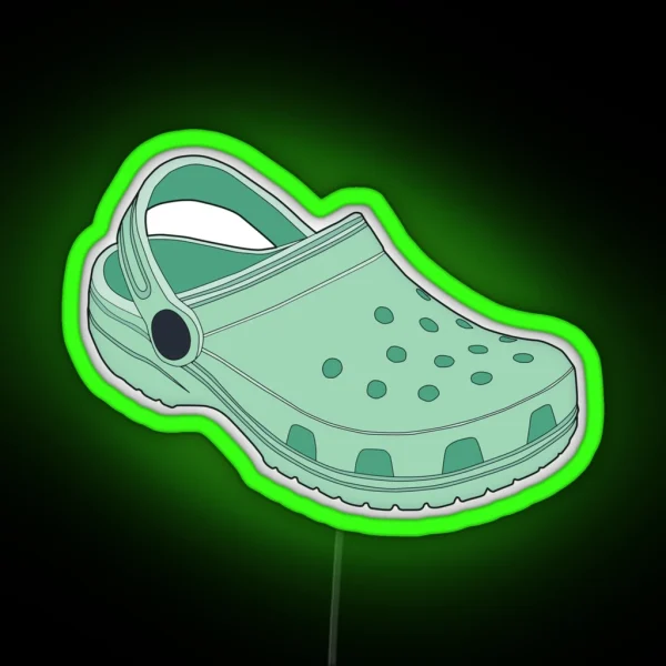 Crocs Shoe Cool Mint RGB Neon Sign