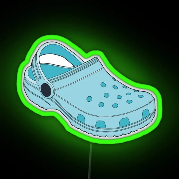 Crocs Shoe Light Blue RGB Neon Sign