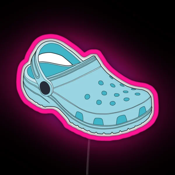 Crocs Shoe Light Blue RGB Neon Sign