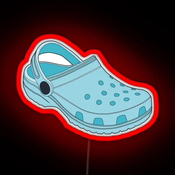 Crocs Shoe Light Blue RGB Neon Sign