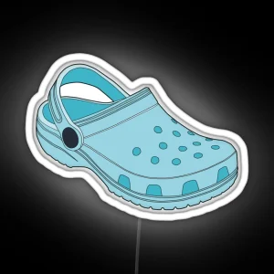 Crocs Shoe Light Blue RGB Neon Sign