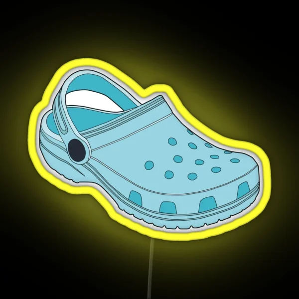 Crocs Shoe Light Blue RGB Neon Sign