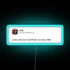 Vibrant Crocs inspired RGB neon signs with bright tweet style lighting