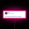 Vibrant Neon Sign with Color-Changing LED Lights in RGB Mode