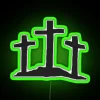 Neon RGB Cross Wall Sign Decoration with LED Lighting