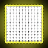 Neon LED Sign with Black and White Geometric Cross Pattern