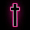 Color-Changing Cross LED Sign with Vibrant Neon Effect Display