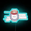 RGB Neon Sign: Anatomy Artwork Depiction Trachea Airway Structure Illuminated