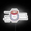 Colorful cross-section illustration of the human airway in neon lights.