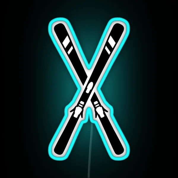 Crossed Ski RGB Neon Sign