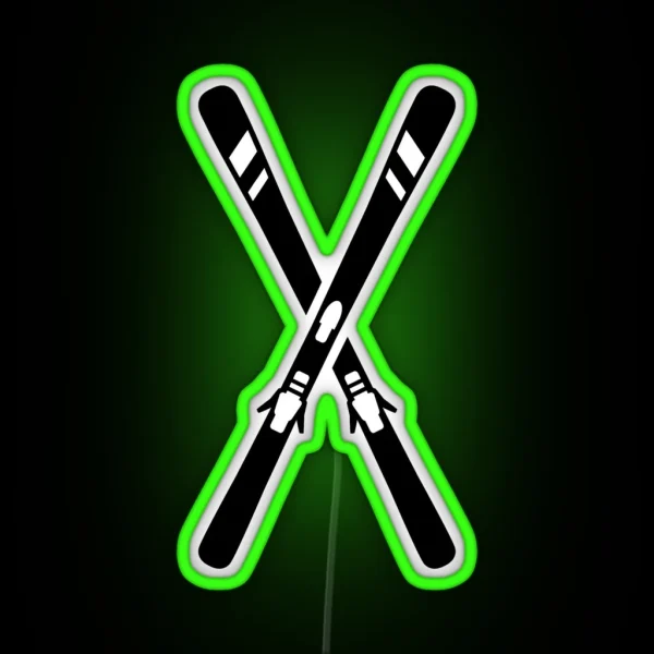 Crossed Ski RGB Neon Sign