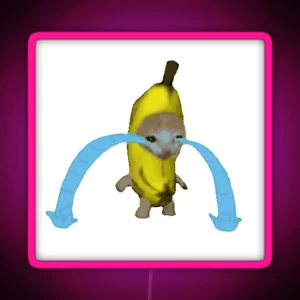 Crying Banana Cat RGB Neon Sign