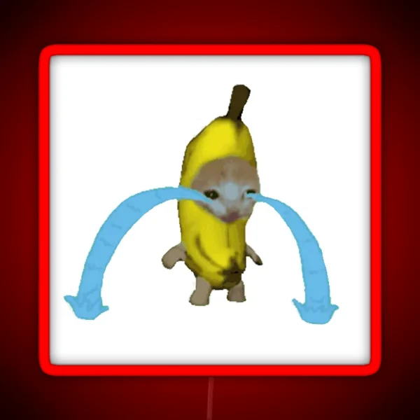 Crying Banana Cat RGB Neon Sign