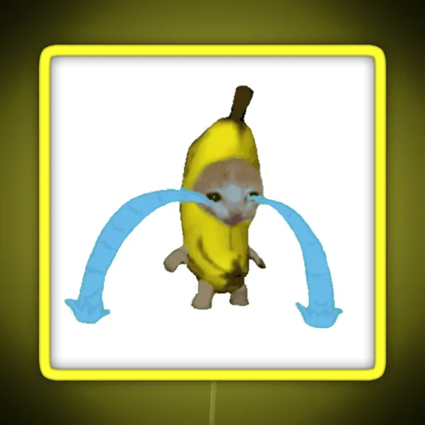 Crying Banana Cat RGB Neon Sign