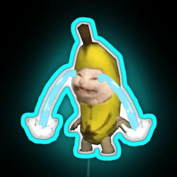 Crying Banana Cat RGB Neon Sign