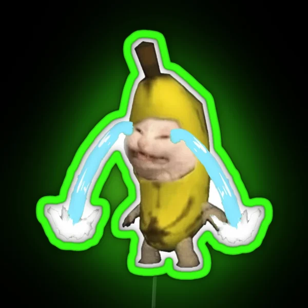 Crying Banana Cat RGB Neon Sign