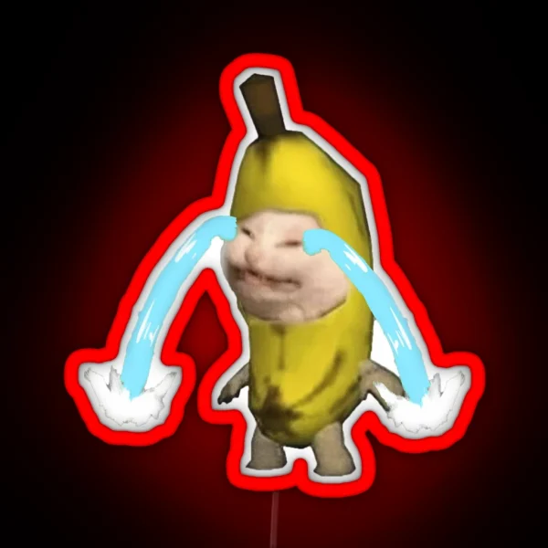 Crying Banana Cat RGB Neon Sign