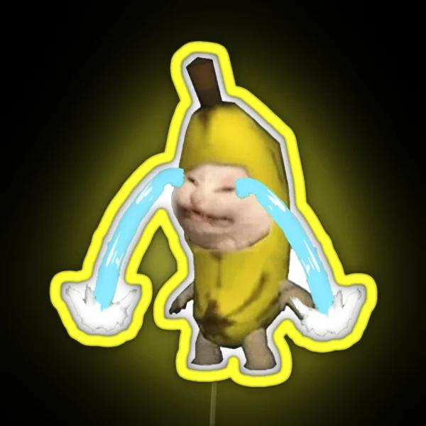 Crying Banana Cat RGB Neon Sign