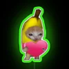 Whimsical Crying Banana Cat Illuminates Hearts with Vibrant RGB Neon Sign