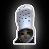 LED Neon Meme Sign Featuring Crying Cat with Colorful Lighting.