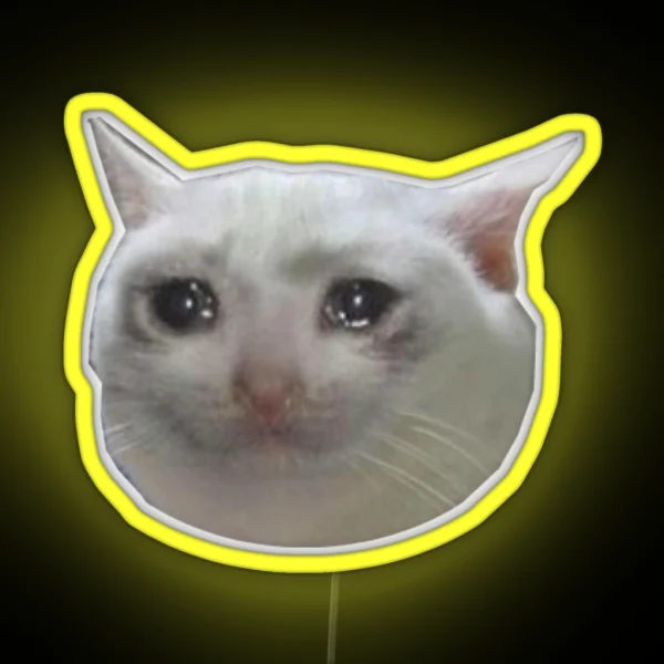 Crying Cat Jpg RGB Neon Sign