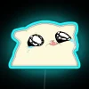 Vibrant RGB Neon Crying Cat Wall Decor Artwork Illumination Sign