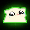 Elegant RGB Neon Sign Depicting a Crying Feline Silhouette
