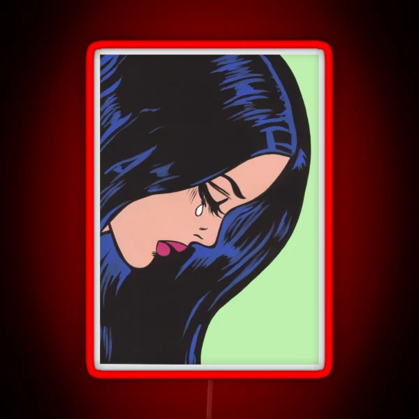 Crying Comic Girl RGB Neon Sign
