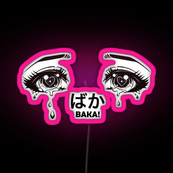 Crying Eyes From Manga Or Anime Shouting Baka RGB Neon Sign