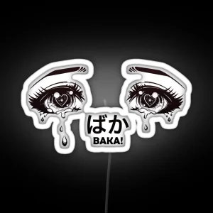 Crying Eyes From Manga Or Anime Shouting Baka RGB Neon Sign