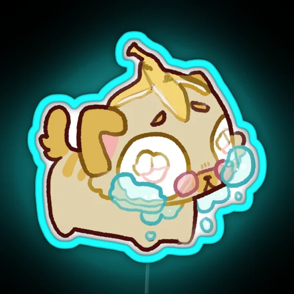 Crying Food Cats Banana Cat RGB Neon Sign