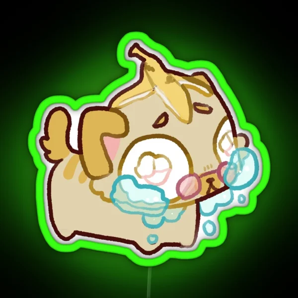 Crying Food Cats Banana Cat RGB Neon Sign