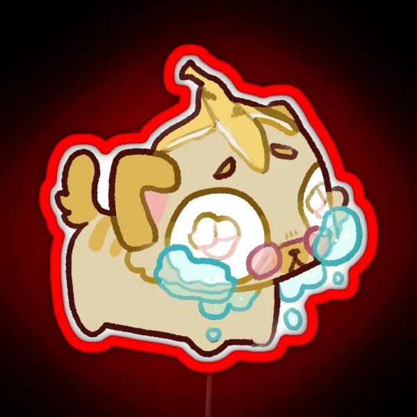 Crying Food Cats Banana Cat RGB Neon Sign