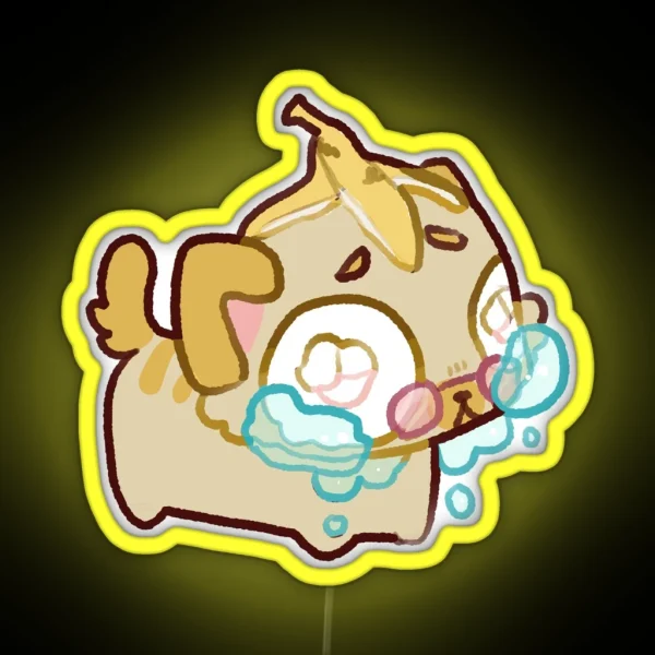 Crying Food Cats Banana Cat RGB Neon Sign