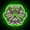 Elegant Cthulhu mythology inspired multi-color neon wall art decoration.